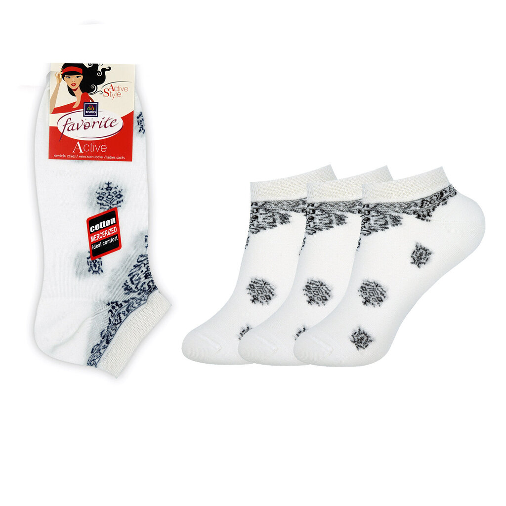 Kojinės moterims Bisoks 22109, baltos, 3 poros kaina ir informacija | Moteriškos kojinės | pigu.lt