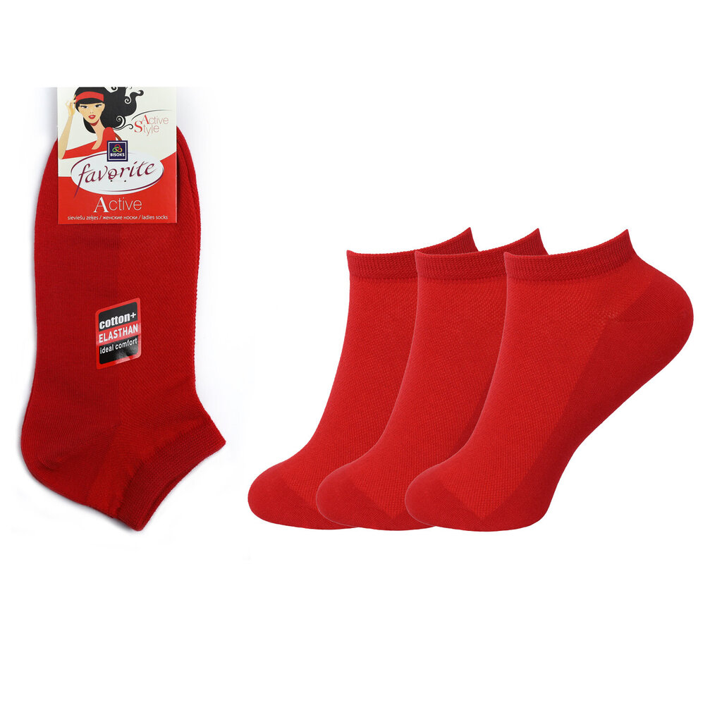 Kojinės moterims Bisoks 22174, raudonos, 3 poros kaina ir informacija | Moteriškos kojinės | pigu.lt