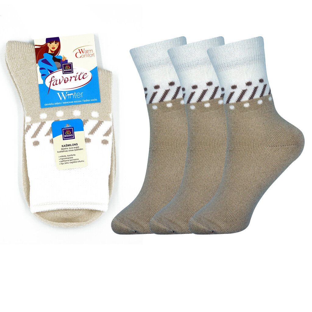 Kojinės moterims Bisoks 22189, smėlio spalvos, 3 poros kaina ir informacija | Moteriškos kojinės | pigu.lt