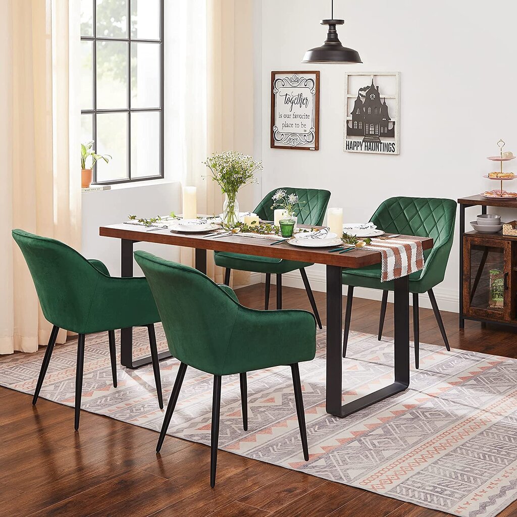 Kėdė Songmics Shpme334, žalia kaina ir informacija | Virtuvės ir valgomojo kėdės | pigu.lt