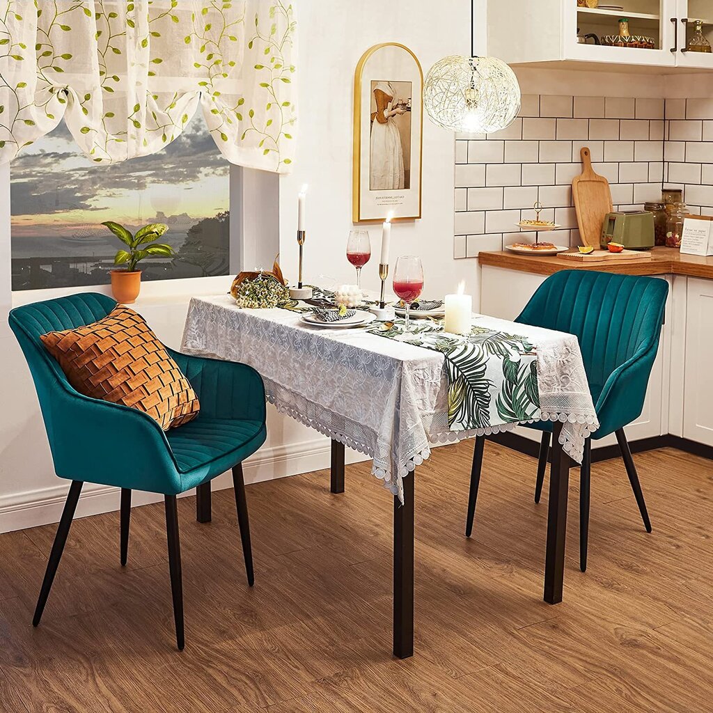 Valgomojo kėdė petrol Songmics SHPME336, mėlyna kaina ir informacija | Virtuvės ir valgomojo kėdės | pigu.lt