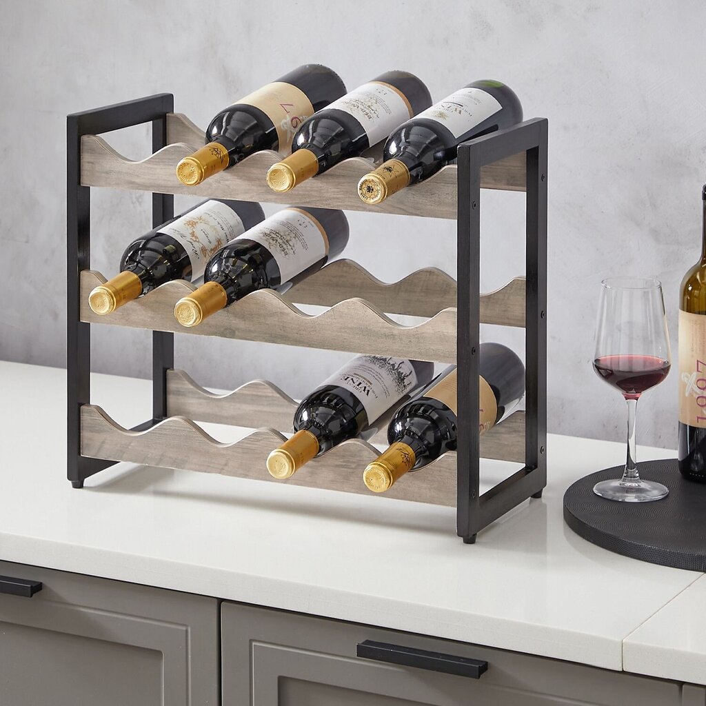Vyno lentyna Songmics Shpme361, ruda цена и информация | Virtuvės baldų priedai | pigu.lt