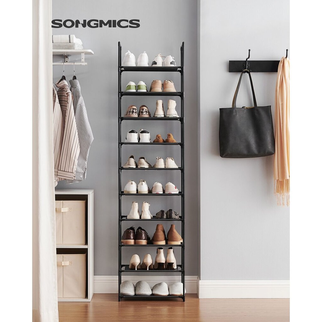 Batų lentyna Songmics Shpme377, juoda kaina ir informacija | Batų spintelės, lentynos ir suolai | pigu.lt