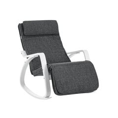 Кресло-качалка с регулируемой подставкой для ног темно-серого цвета SONGMICS SHPME383 цена и информация | Кресла в гостиную | pigu.lt