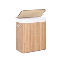 Bambuko skalbinių dėžė su rankenomis, 51,5x31,5x60,5 cm kaina ir informacija | Vonios kambario aksesuarai | pigu.lt