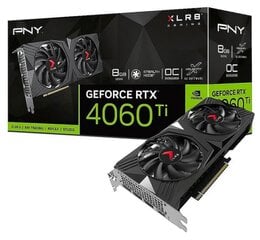 PNY RTX 4060 Ti Verto Dual Fan (VCG4060T8DFXPB1-O) цена и информация | Видеокарты (GPU) | pigu.lt