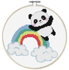 Siuvinėjimo kryželiu rinkinys Needleart World Panda ir vaivorykštė, 15x15 kaina ir informacija | Siuvinėjimo priemonės | pigu.lt