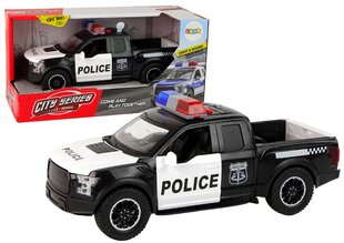 Žaislinis policijos visureigis Lean Toys, juodas/baltas, 24x13,5x10 cm kaina ir informacija | Žaislai berniukams | pigu.lt