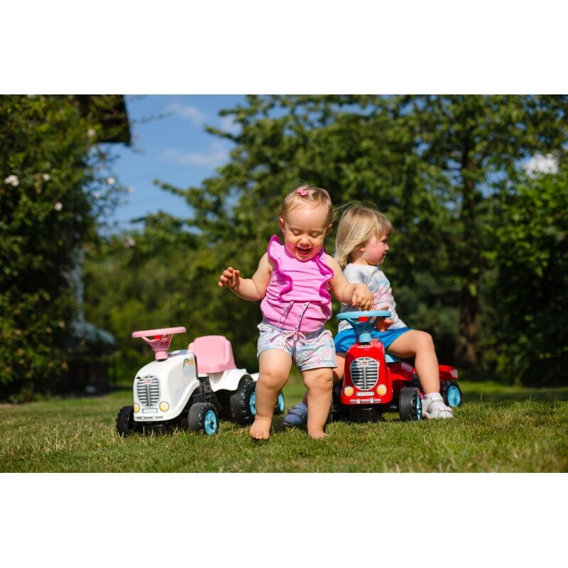 Paspiriamas traktorius Falk Rainbow su priekaba, baltas цена и информация | Žaislai kūdikiams | pigu.lt