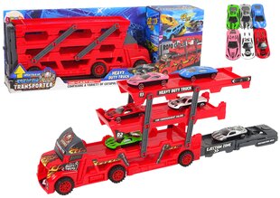 Sunkvežimis su 3 aukštų priekaba, raudonas kaina ir informacija | Žaislai berniukams | pigu.lt