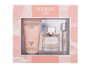 Rinkinys Guess Guess 1981 moterims: tualetinis vanduo EDT 100 ml + tualetinis vanduo EDT 15 ml + kūno losjonas 200 ml kaina ir informacija | Kvepalai moterims | pigu.lt