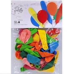 Įvairių formų balionai, 50 vnt., įvairių spalvų kaina ir informacija | Balionai | pigu.lt