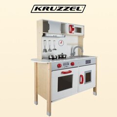 Детская деревянная кухня Kruzzel с аксессуарами цена и информация | Игрушки для девочек | pigu.lt