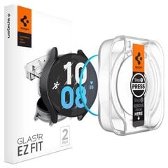 TEMPERED GLASS Spigen GLAS.TR "EZ-FIT" 2-PACK GALAXY Watch 6 (40 MM) CLEAR цена и информация | Аксессуары для смарт-часов и браслетов | pigu.lt