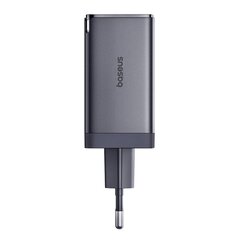 Wall charger Baseus GaN5 2x USB-C + USB, 65W + cable 1m (grey) цена и информация | Зарядные устройства для телефонов | pigu.lt