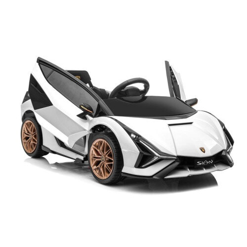 Vienvietis vaikiškas elektromobilis Lamborghini Sian, baltas kaina ir informacija | Elektromobiliai vaikams | pigu.lt
