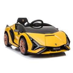 Vienvietis vaikiškas elektromobilis Lamborghini Sian, geltonas kaina ir informacija | Elektromobiliai vaikams | pigu.lt