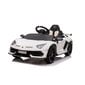 Vienvietis vaikiškas elektromobilis Lamborghini Aventador SVJ, baltas цена и информация | Elektromobiliai vaikams | pigu.lt
