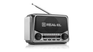 REAL-EL X-525, портативное радио, FM-радио AM/SW, USB, SD-карта, фонарик, питание от аккумулятора цена и информация | Радиоприемники и будильники | pigu.lt