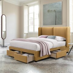 Кровать SUGI 160x200см, желтый цена и информация | Кровати | pigu.lt