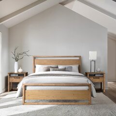 Кровать OZZO с матрасом HARMONY DELUX 160x200см, светлое дерево цена и информация | Кровати | pigu.lt