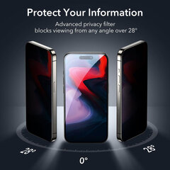 ESR Tempered Glass Privacy kaina ir informacija | Apsauginės plėvelės telefonams | pigu.lt