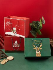 Рождественские бумажные подарочные пакеты Howaf, 3шт, красные/белые/зеленые цена и информация | Товары для упаковки подарков | pigu.lt