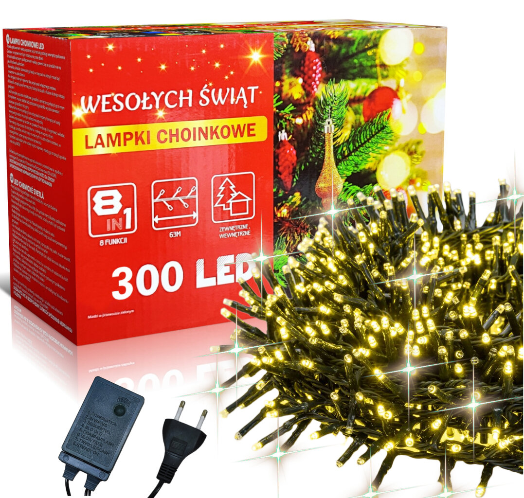 Kalėdinė girlianda, 300 LED, 22 m kaina ir informacija | Girliandos | pigu.lt