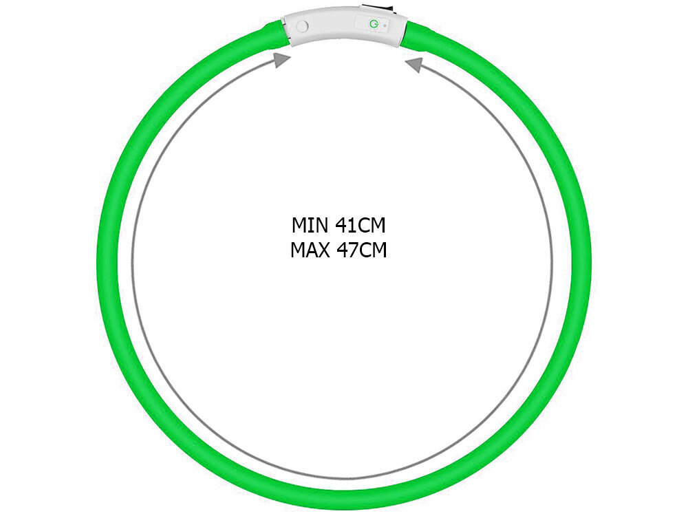 LED antkaklis šunims, 50 cm kaina ir informacija | Antkakliai, petnešos šunims | pigu.lt