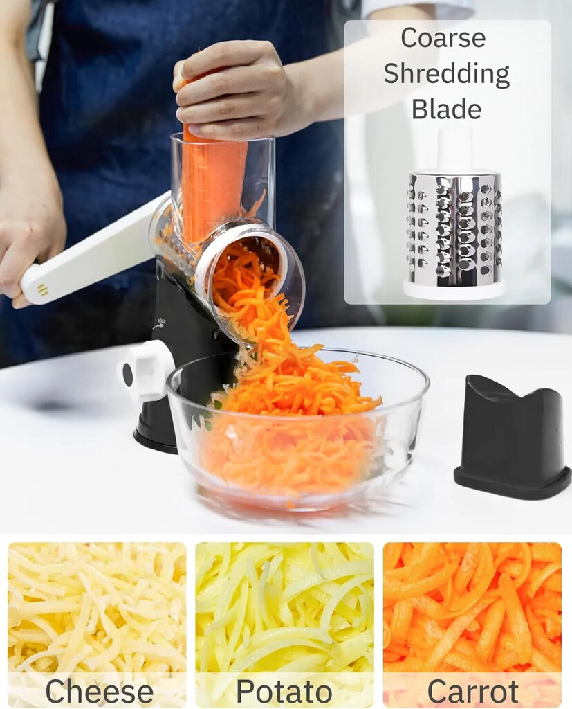 Daugiafunkcinė daržovių pjaustyklė, juoda kaina ir informacija | Virtuvės įrankiai | pigu.lt