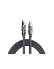 REMAX Wefon serijos elastinis kabelis su apšvietimu RC-C052 (USB - Type C), tamsiai pilkas kaina ir informacija | Laidai telefonams | pigu.lt