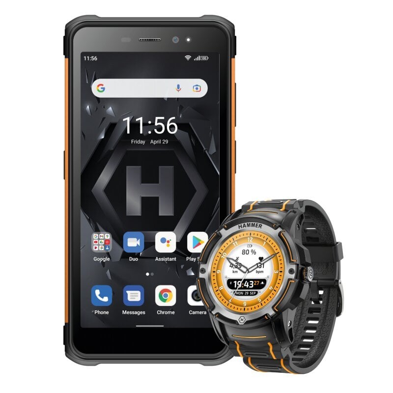 myPhone Hammer Iron 4 4/32GB Orange + Hammer Watch Plus kaina ir informacija | Mobilieji telefonai | pigu.lt