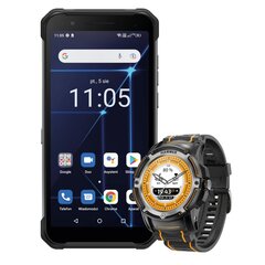 myPhone Hammer Construction Dual SIM 6/128GB Black + Hammer Watch Plus kaina ir informacija | Mobilieji telefonai | pigu.lt