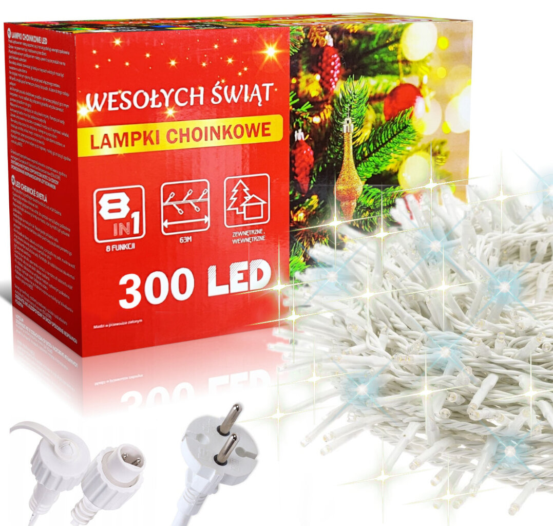 Kalėdinė girlianda, 300 LED, 15.2 m kaina ir informacija | Girliandos | pigu.lt