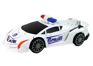Policijos automobilis - robotas Lean Toys 2in1, baltas kaina ir informacija | Žaislai berniukams | pigu.lt