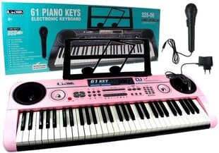 Vaikiškas pianinas su mikrofonu Lijin, rožinis kaina ir informacija | Lavinamieji žaislai | pigu.lt