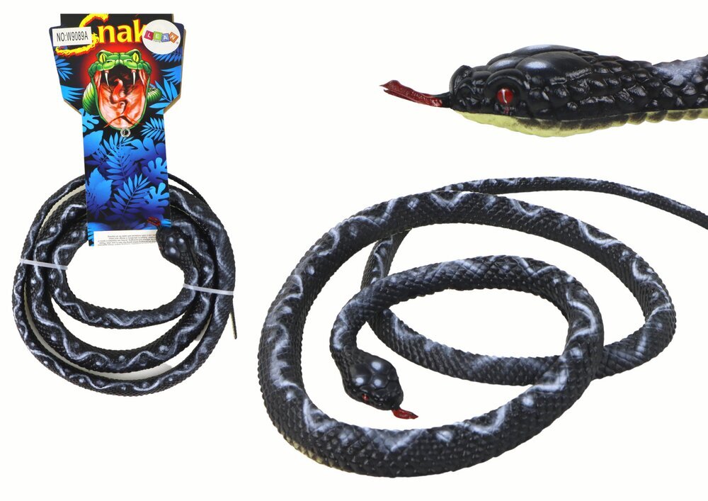 Žaislinė guminė gyvatė Lean Toys, juoda kaina ir informacija | Žaislai berniukams | pigu.lt