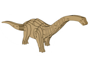 Medinė 3D erdvinė dėlionė Dinozauras Lean Toys, 38d. цена и информация | Пазлы | pigu.lt