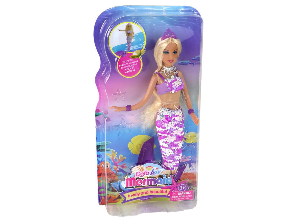 Lėlė - undinė Defa Lucy, violetinė kaina ir informacija | Žaislai mergaitėms | pigu.lt