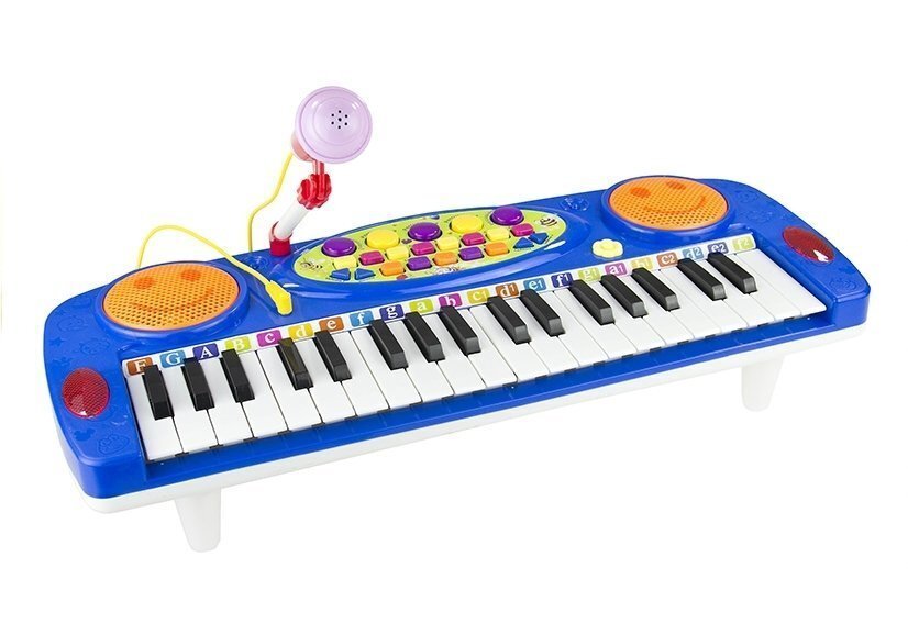 Vaikiškas pianinas su mikrofonu Lezile, mėlynas цена и информация | Lavinamieji žaislai | pigu.lt