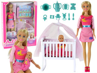 Lėlė su kūdikiu ir priedais Anlily kaina ir informacija | Žaislai mergaitėms | pigu.lt