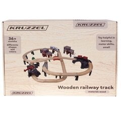 Деревянная железная дорога Kruzzel, 70 деталей цена и информация | Игрушки для мальчиков | pigu.lt