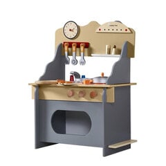 Medinė vaikiška virtuvėlė su priedais, 52x30x70 cm kaina ir informacija | Žaislai mergaitėms | pigu.lt