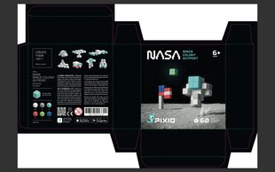 Magnetinių kaladėlių rinkinys Pixio NASA Spaсe Colony Outpost, 60 d. цена и информация | Конструкторы и кубики | pigu.lt