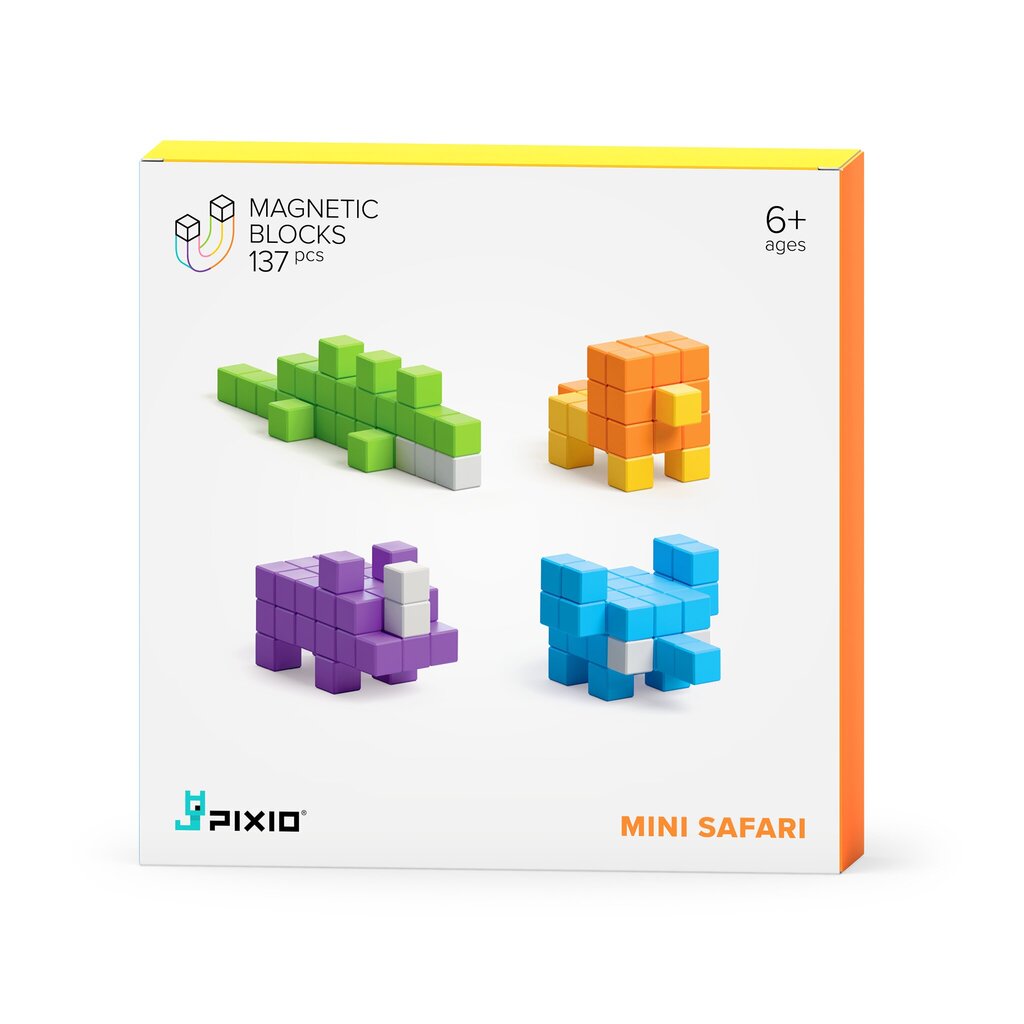 Magnetiniai blokeliai Pixio serija Mini Safari цена и информация | Konstruktoriai ir kaladėlės | pigu.lt