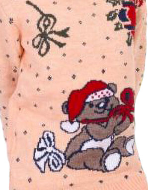 Kalėdinis megztinis vaikams, oranžinis цена и информация | Megztiniai, bluzonai, švarkai mergaitėms | pigu.lt