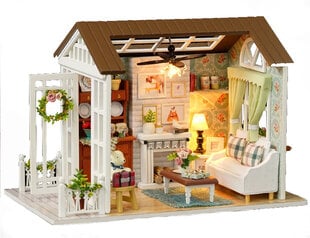 Lėlių namelio svetainės komplektas su LED apšvietimu kaina ir informacija | Žaislai mergaitėms | pigu.lt