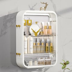 Настенный органайзер для хранения косметики D'Luxe Sophy, белый цена и информация | Набор акскссуаров для ванной | pigu.lt