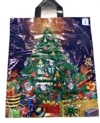 Kalėdiniai polietileno pirkinių maišeliai su rankena, 38x43 cm, 100 vnt kaina ir informacija | Pirkinių krepšiai | pigu.lt