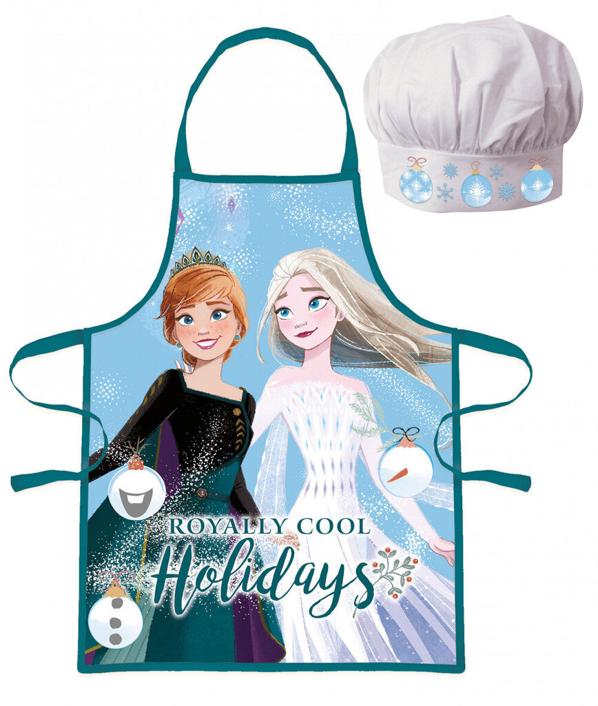 Disney Frozen prijuostė ir kepurė, 2 vnt. kaina ir informacija | Virtuviniai rankšluosčiai, pirštinės, prijuostės | pigu.lt